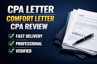 provide CPA letter, comfort letter and CPA review