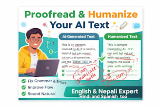 proofread and humanize your ai or translated text