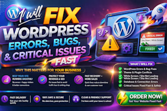 fix wordpress errors, bugs, and critical issues fast