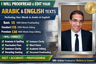 proofread and edit your arabic and english texts