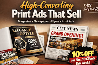 design high converting magazine ads, newspaper ads, flyer and print advertising