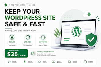 maintain and secure your wordpress website monthly