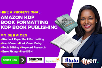 do amazon KDP book formatting, book publishing and book editing
