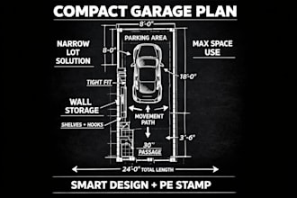 design compact garage plans small narrow lots  limited space solutions pe stamp