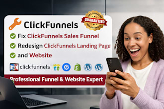 redesign clickfunnels funnel, clickfunnels landing page or redesign sales funnel