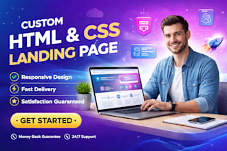 create a modern HTML CSS landing page
