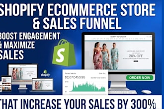 build shopify tienda online ecommerce dropshipping store with sales funnel setup
