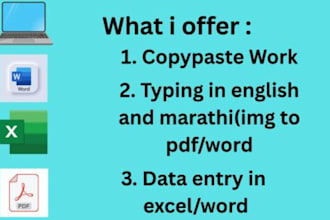 do fast and accurate data entry, copy paste, typing work