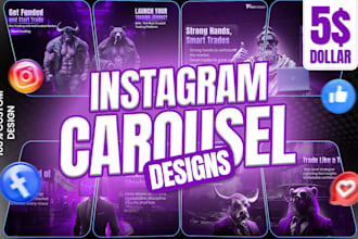 design creative eye catching carousel post, instagram and linkedin carousel post