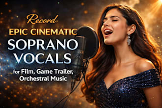 record epic cinematic soprano vocals for film, game trailer, orchestral music