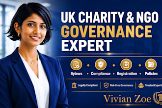 write UK charity bylaws, ngo governance documents and compliance policies