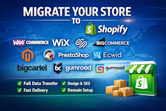 migrate magento squarespace big cartel gumroad ecwid sellfy to shopify store