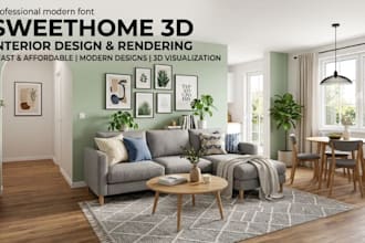 create photorealistic 3d floor planer design using sweethome 3d with rendering