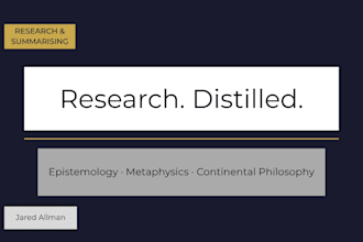 research and summarise a philosophical topic or thinker clearly and concisely