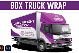 create box truck, food truck, food trailer wrap design