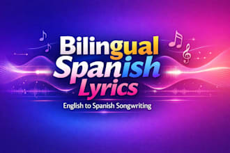 write bilingual spanish lyrics, english to spanish, custom latin song