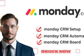 set up and implement monday CRM with ai automation, integrations and boards