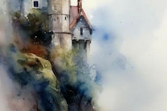 design digital fantasy texture in watercolor or photoshop