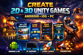 create 2d 3d unity games,learning games,app promotion for android ios and PC