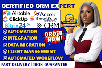 setup airtable smartsuite clickup accelo teamwork bitrix24 crm automation zapier