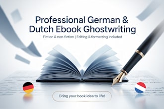 professionally ghostwrite your german or dutch ebook, fiction and non fiction