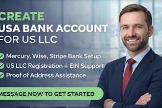 create USA bank account for llc setup mercury wise stripe US llc registration