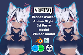 custom vrchat anime avatar vtuber avatar 3d model nsfw avatar vrchat 3d model