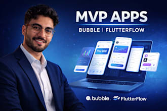 build redesign bubble mvp flutterflow app no code web app developer saas startup