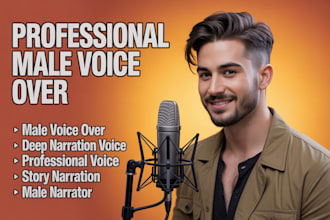 record professional deep male voice over narration