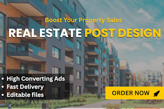 design real estate social media posts, ads and banners