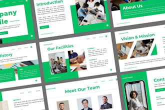 design branded presentation, company profile, brochure pitch deck, webinar PPT