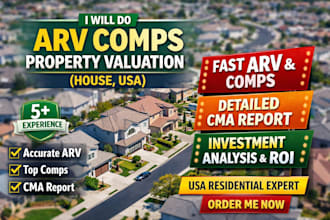 do arv comps property valuation report only house, USA