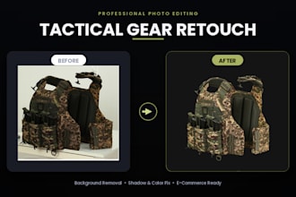 professionally retouch tactical gear and equipment photos