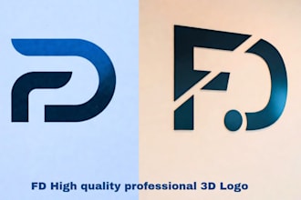 design a professional 3d metallic and glowing logo for your