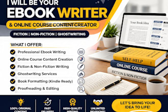 be your ghostwriter, ghost book writer for romance, fiction and non fiction kdp