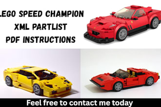 create lego speed champions moc, lego object, ships, partlist with instructions