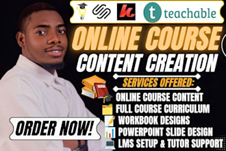 create online course content, training manual, and elearning course curriculum
