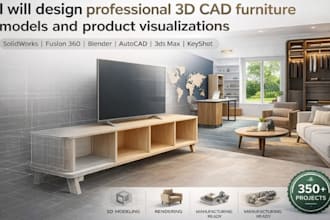 design professional 3d cad furniture models and product visualizations