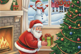 create christmas children book illustrations