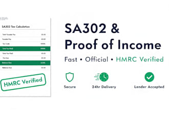 provide your official sa302 tax calculation for mortgage or visa application
