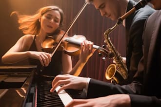 create emotional instrumental music with violin piano and saxophone