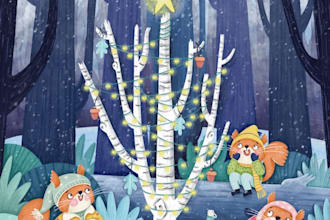 christmas children book illustration, bible illustration