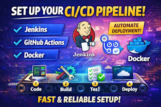 set up ci cd pipeline with jenkins, github actions and docker