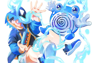 draw a custom pokemon trainer with your favorite pokemon