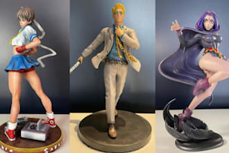 3d print and paint anime figure action figure 3d miniature resin statue bust stl