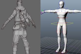 fix rig skin weight bone animation game 3d character model maya blender iclone