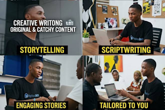 do a creative writing, story writing and script writing
