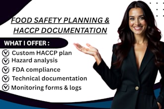 create food safety plans fda compliance sops and technical documentation
