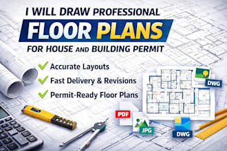 draw professional floor plans for house and building permit
