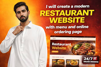 create a modern restaurant website with a menu and online ordering